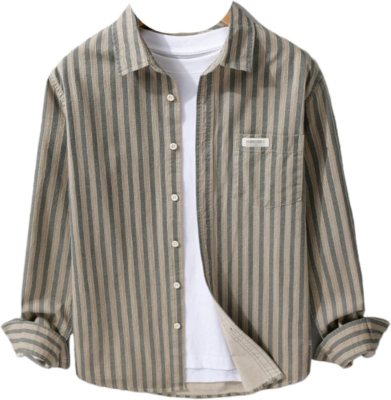 Men's Long Sleeve Shirts Spring Autumn Men Striped Mens Shirt Cotton Loose Tops