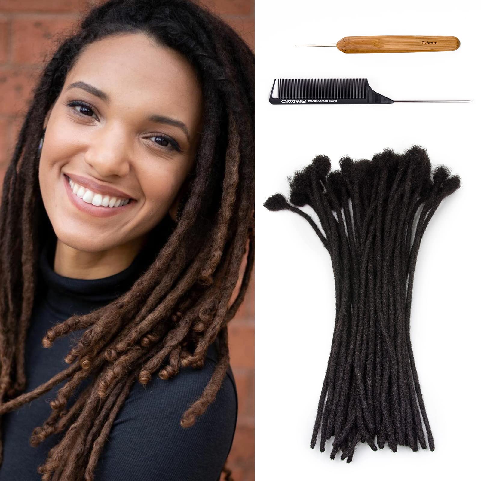 Buy FAMILOCS 16 Inch 70 Strands Dreadlock Extensions Human Hair for Man
