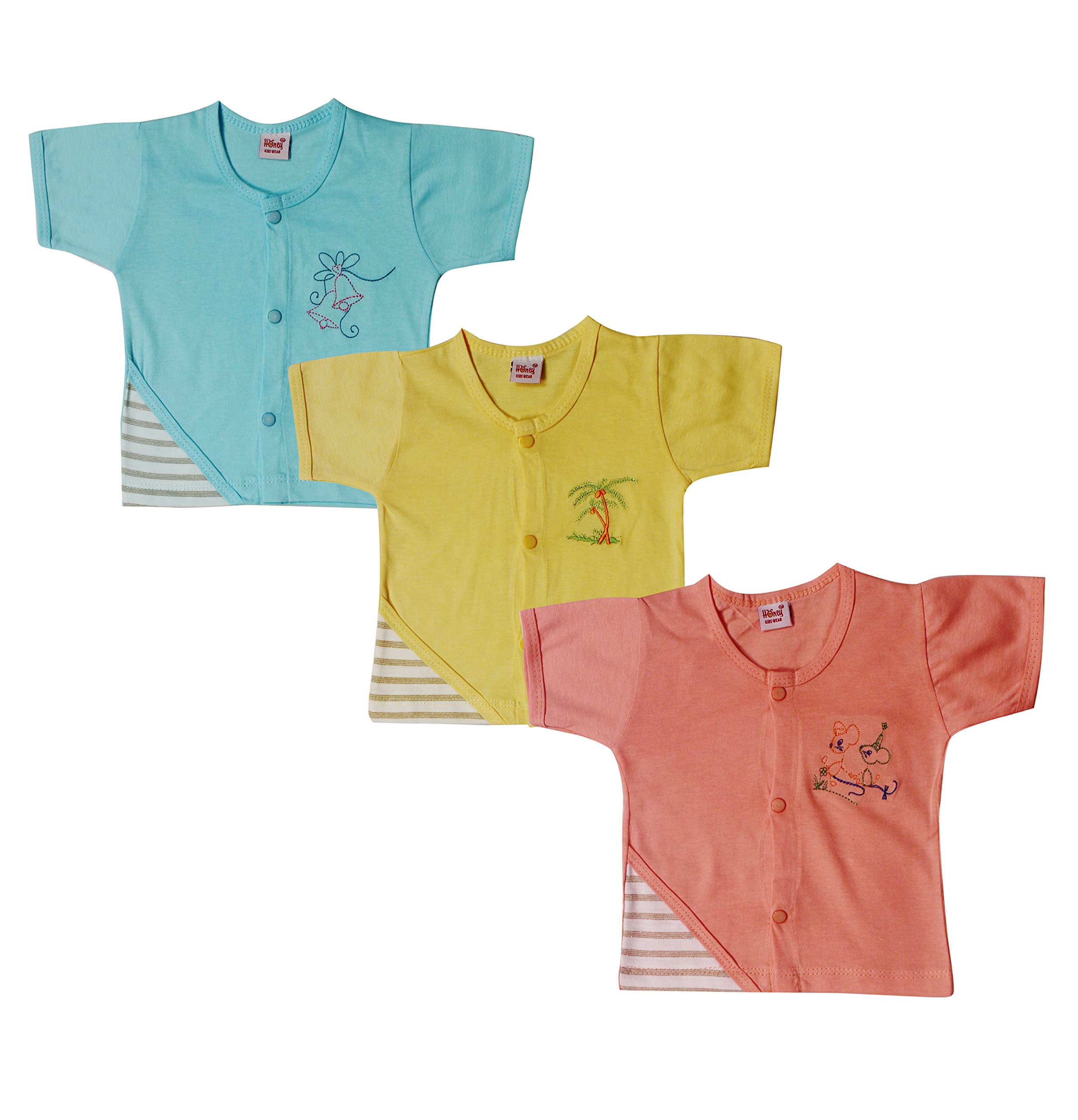 Jo Kids WearBaby Tops Set_(6013_3-6 Month_Pack of 3) Multicolour
