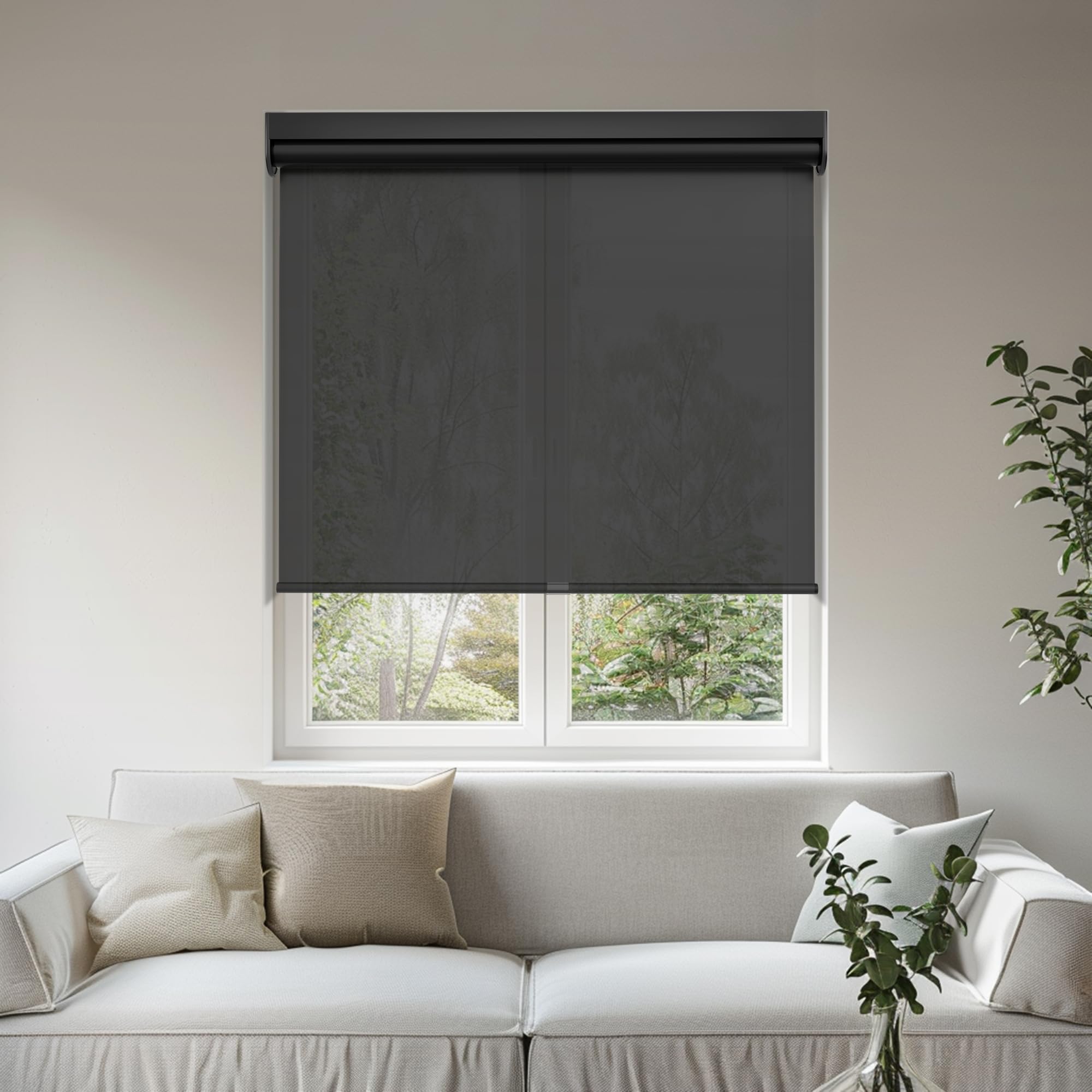 HOTSOON Light Filtering Roller Shades for Windows, Color-Matched Roller Blinds, UV Protection, Thermal Insulation Fabric Room Darkening Shades for