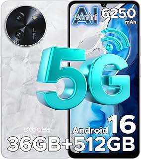 DOOGEE Note59 Pro+ 5G Android Smartphone 16, Smartphone 36GB RAM (12+24) + 512GB, 6.75 inch HD+ 120Hz & 6250mAh, UNISOC T8…