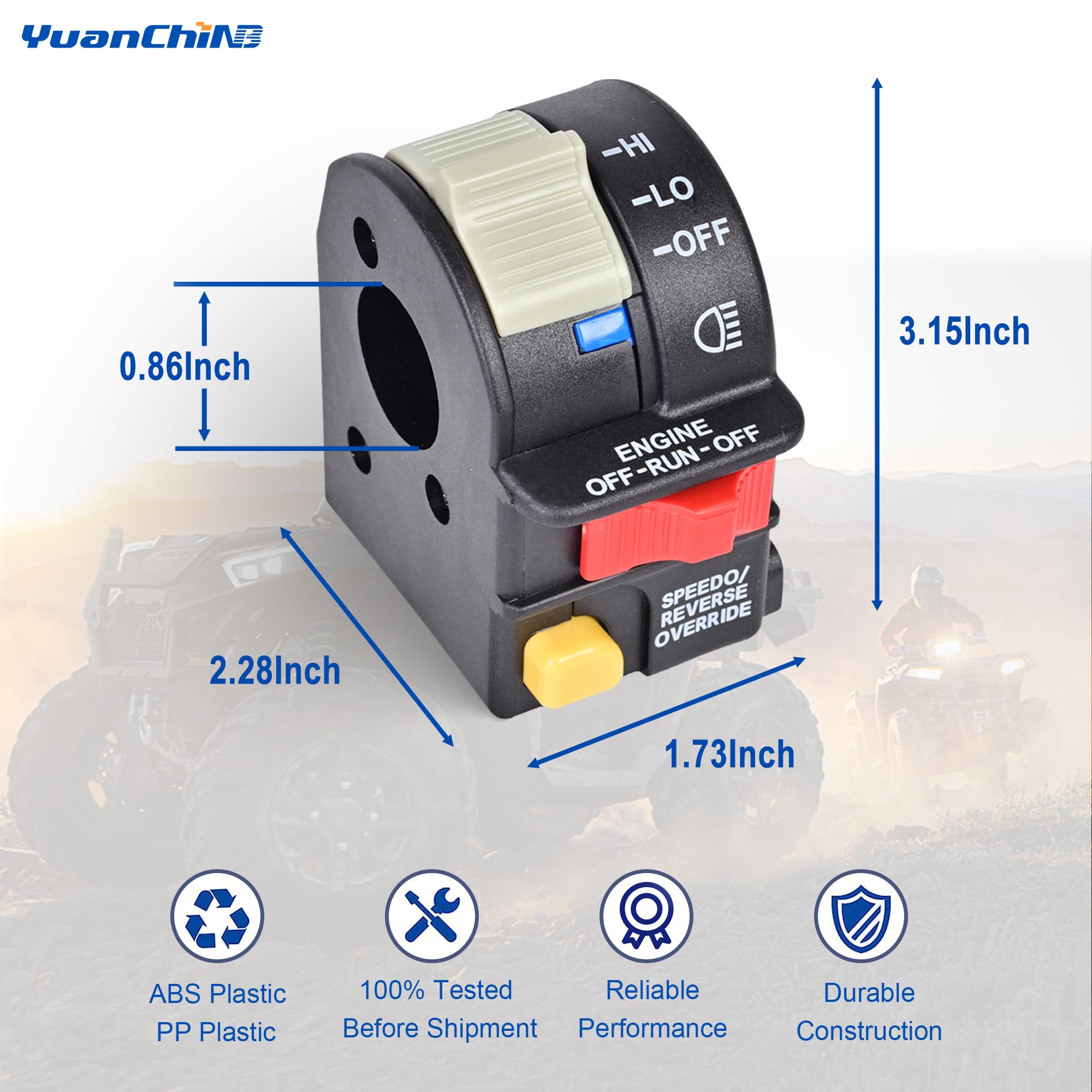 Left Handlebar Hi/Lo Beam Light/Kill/Stop Switch 4011385 For Polaris Scrambler Sportsman 850 800