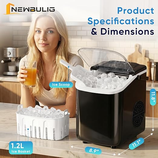Fabricadora de hielo NEWBULIG portátil de mostrador miniatura 8