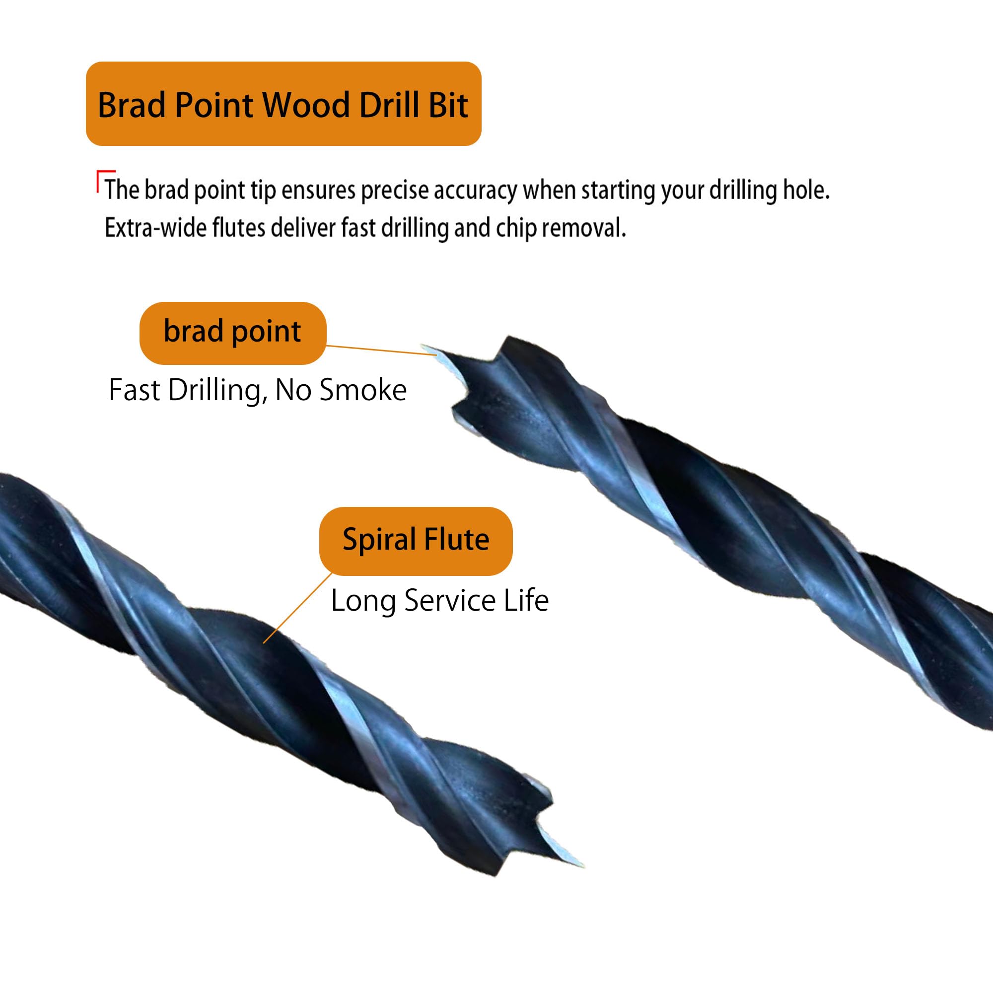 Brad Point Drill Bits - 5 Piece Set for Wood -3
