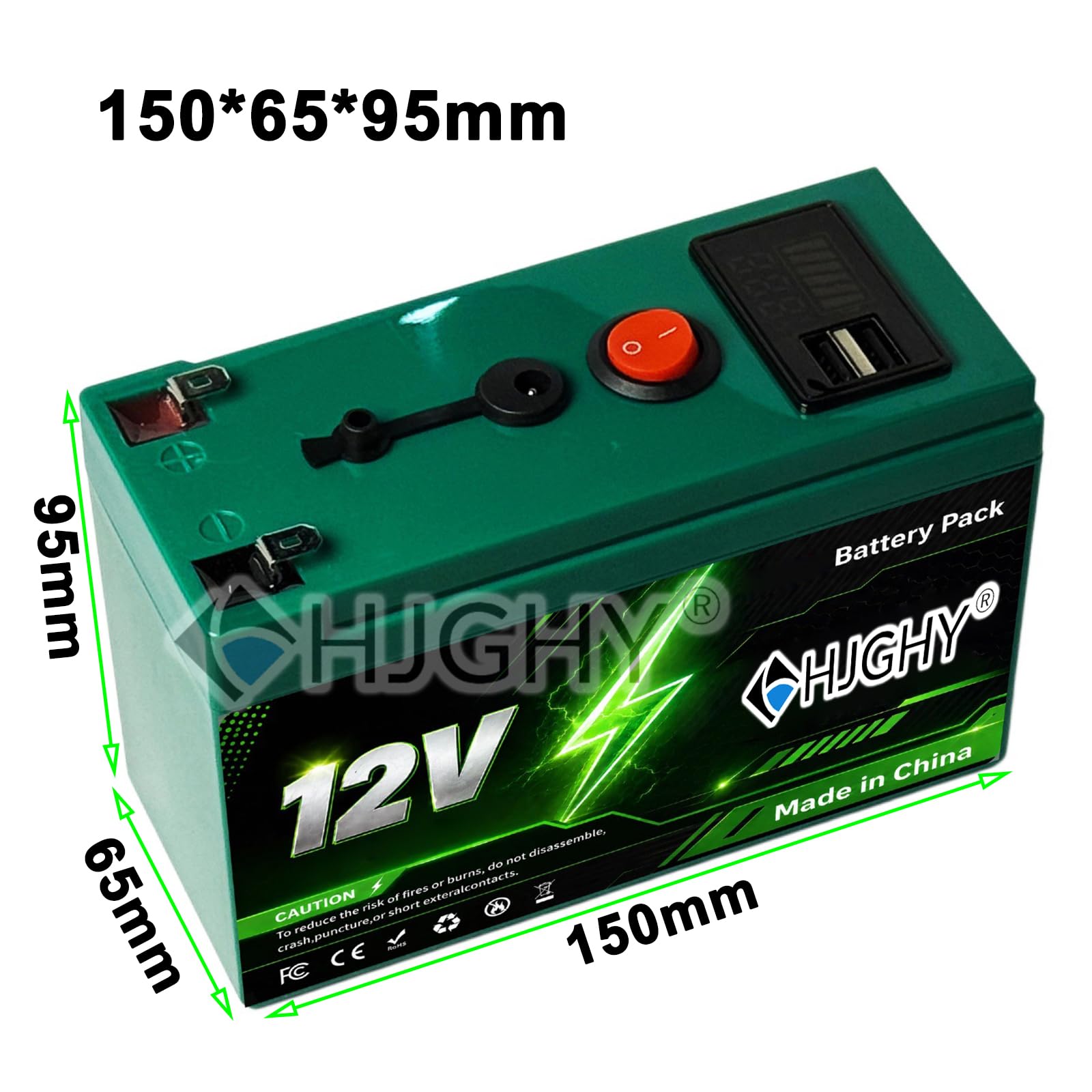 Batteria al Litio Ferro fosfato 12V Batteria al Litio | Batteria al litio portatile da esterno da 12 V 6 Ah 8 Ah 10 Ah 12 Ah 15 Ah, batteria di ricambio da 12 Volt per luci a LED