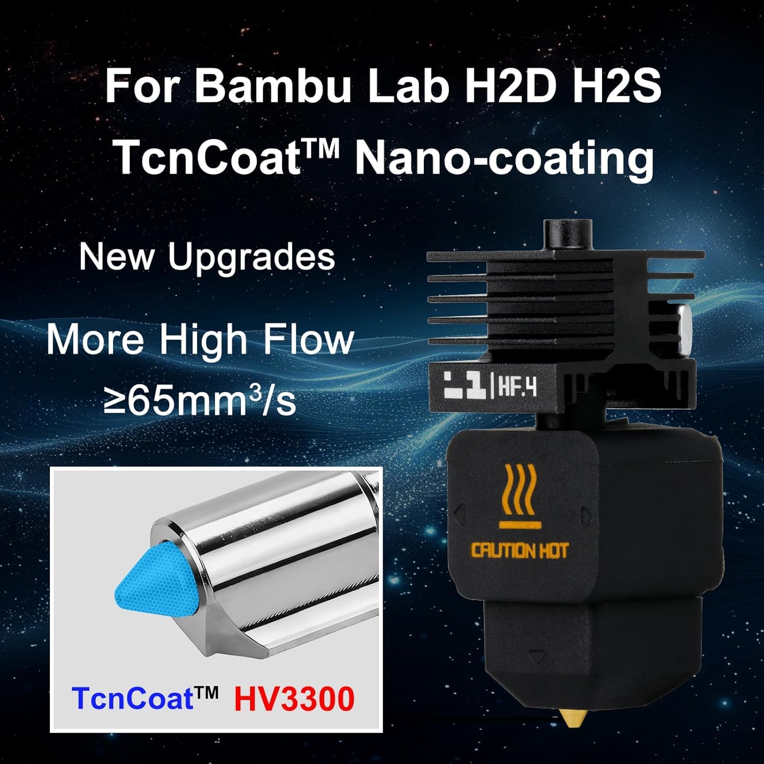 Amazon.com: Bamboo H2D/H2S/P2S h2d high Flow Hotend 0.4MM Hardened