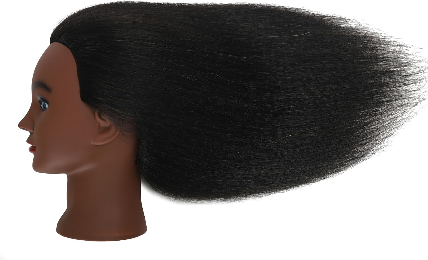 Real 100% Human Hair Mannequin Head with Table Clamp Stand for Hairdresser Practice Braiding Styling Manikin Cosmetology Doll Training Head Curling Cutting Updos Display