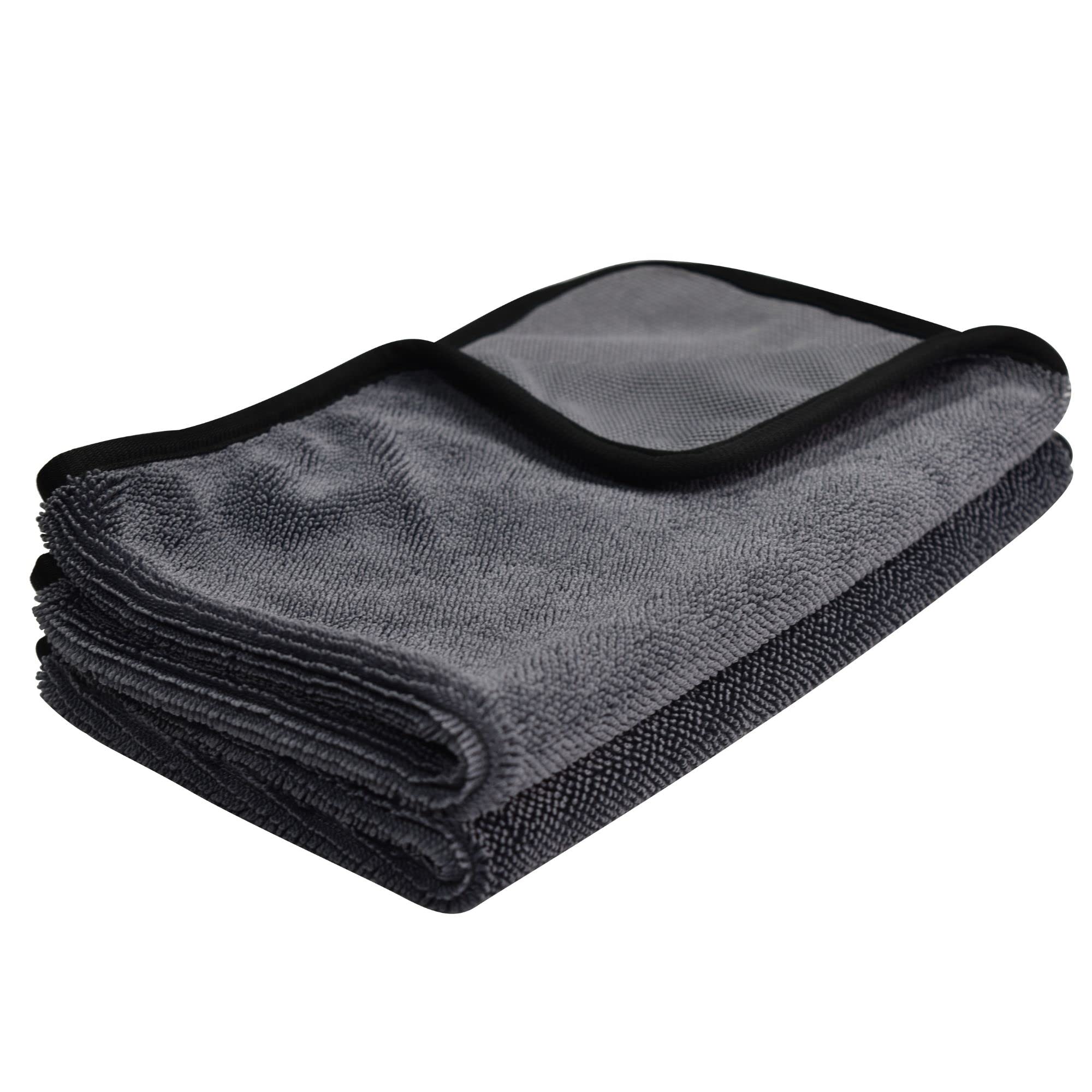 Taro Works Car Wash Towel, Super Absorbent Dryer, Microfiber Cloth, Wipe, 600 GSM, Thick Gray, 11.8 x 19.7 inches (30 x 50 cm), Medium Form, 2 Sheets : Automotive