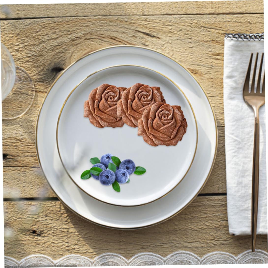 Keksausstecher, Keksformen aus Holz, Kekse, Plätzchen, DIY-Keks-Backform, hölzerner 3D-Rosen-Pressstempel for Party, Hochzeit, Küchenbedarf