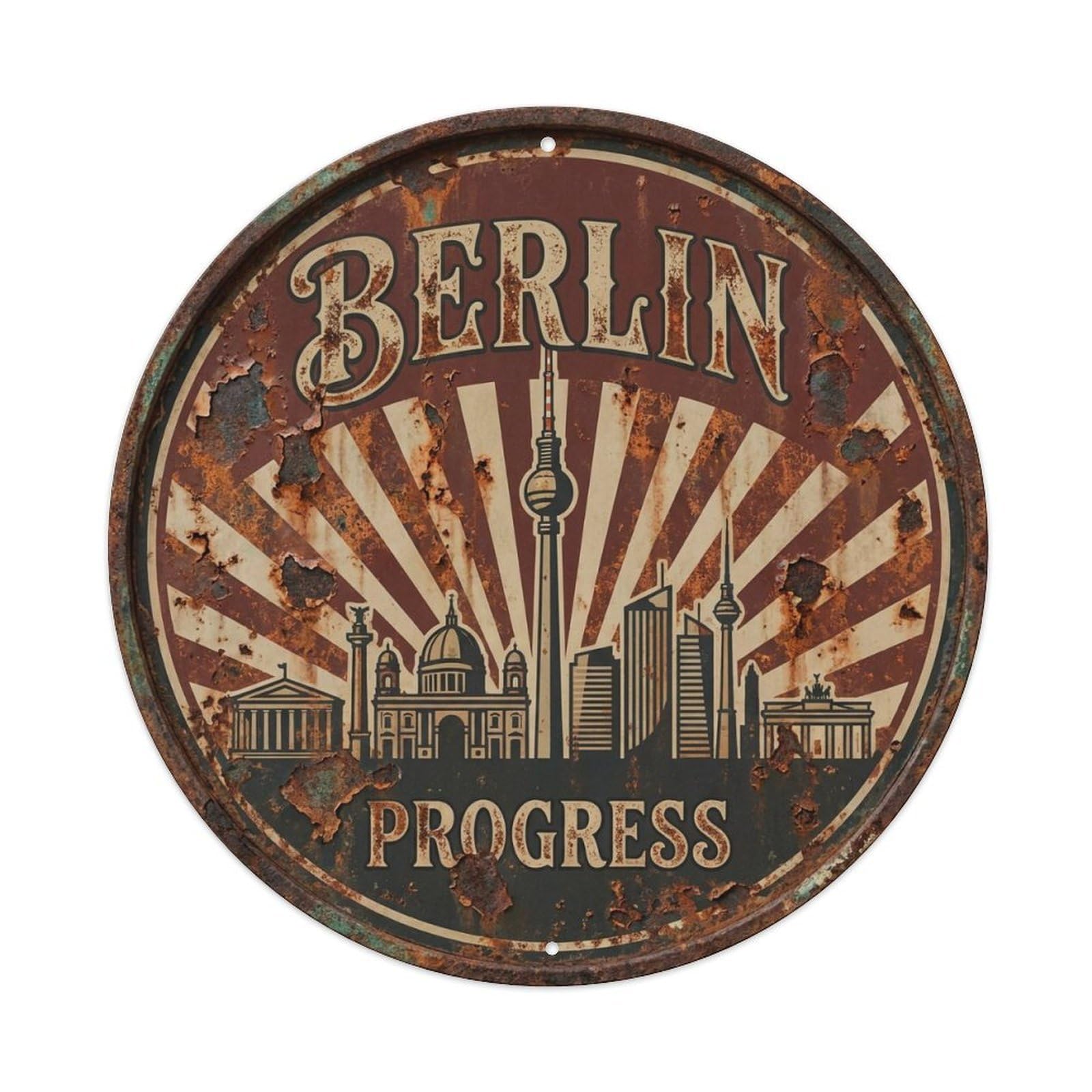 Vintage Travel Berlin Germany Future Metal Tin Sign