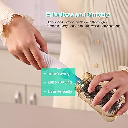 Miniatura 2 de KINTTO Juego de limpiador eléctrico mejorado para botellas, limpieza de cepillos para biberones con recargable, impermeable, reemplazable, 2 pezones