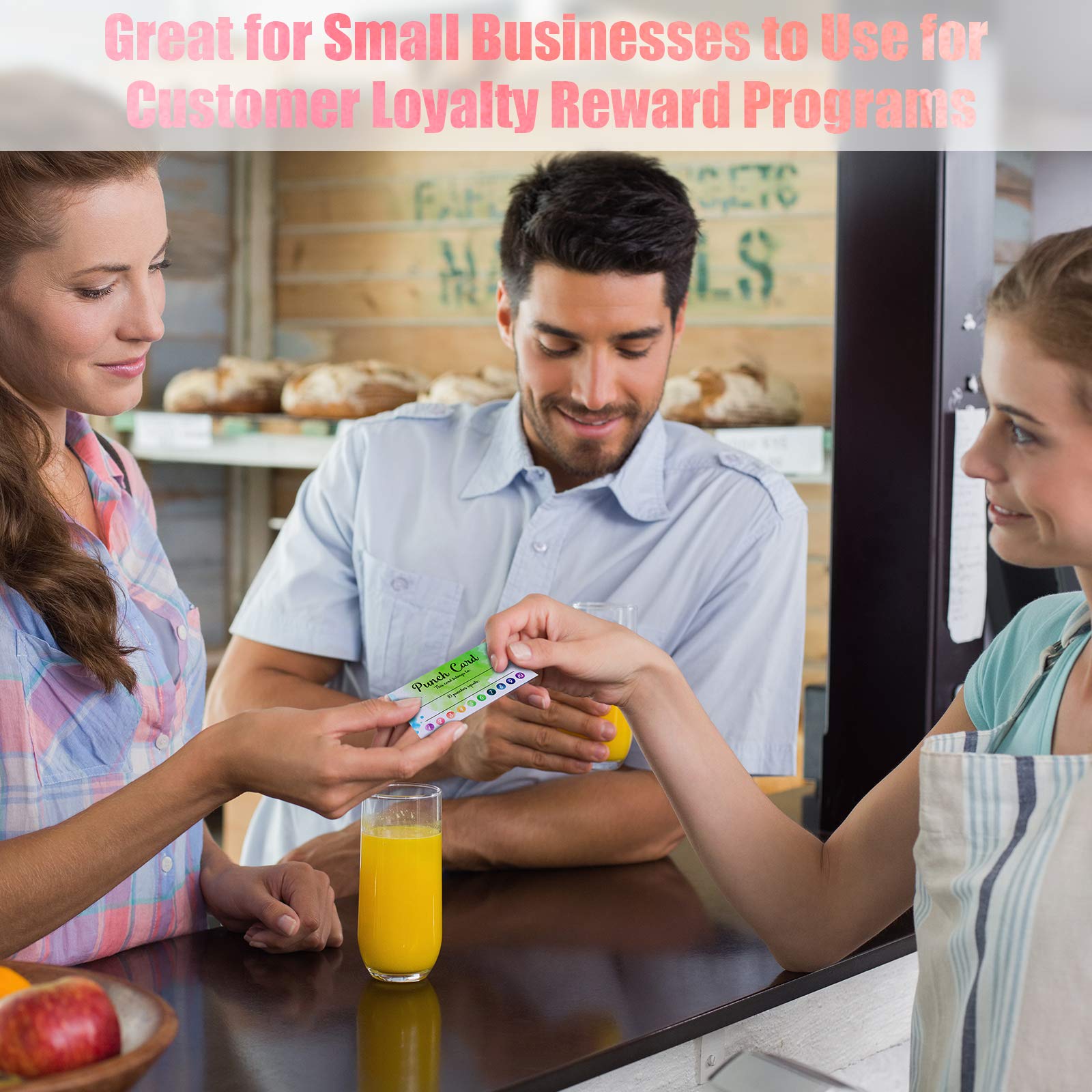 Watercolor Reward Punch Cards Customer Loyalty Cards Incentive Cards Business Card Size for Business, Class, School (100 Pieces) - Image 6