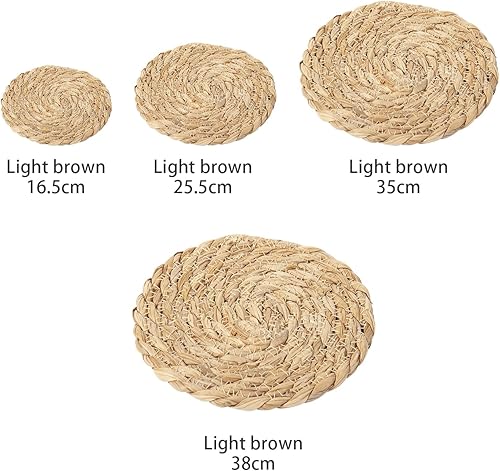 Miniatura 2 de Uziass Manteles individuales tejidos  Juego de 6 manteles individuales redondos  Manteles individuales de ratán natural tejidos a mano  Cargadores