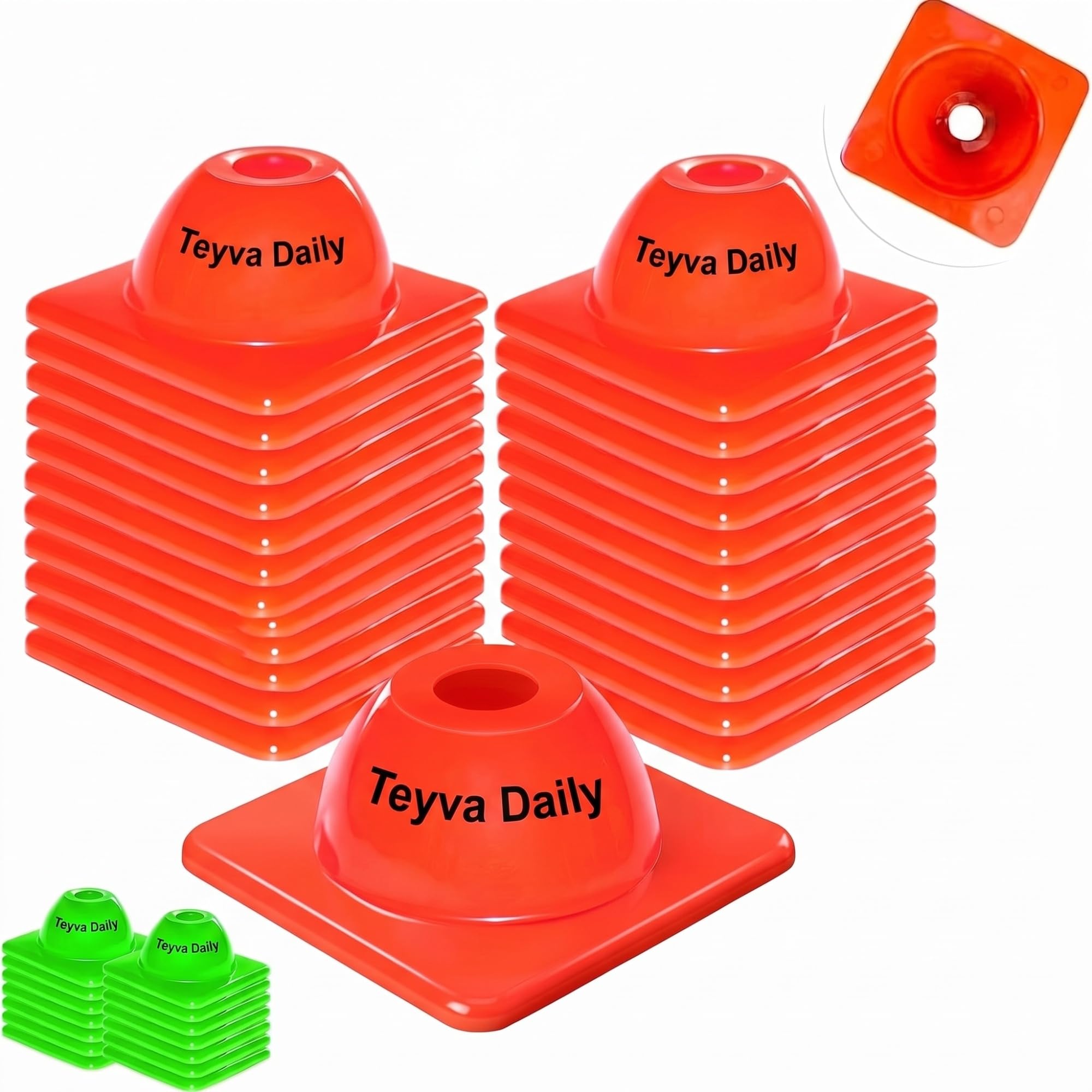 2" 15, 30 Pcs Heavy Duty Agility Cones for Sports