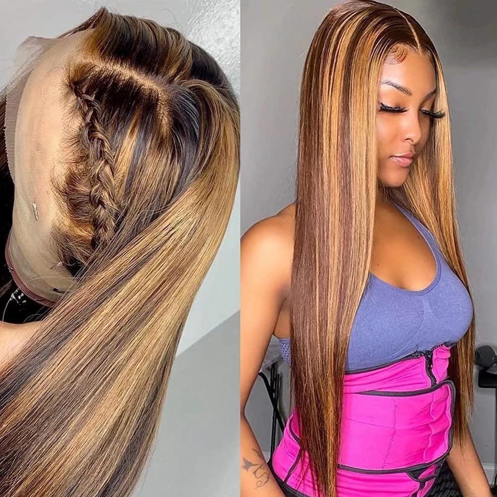 Perruque Femme Mi-longue Ondulée Blond Doré Méché - Taille Moyenne - Synthétique - Neuf Avec étiquettes