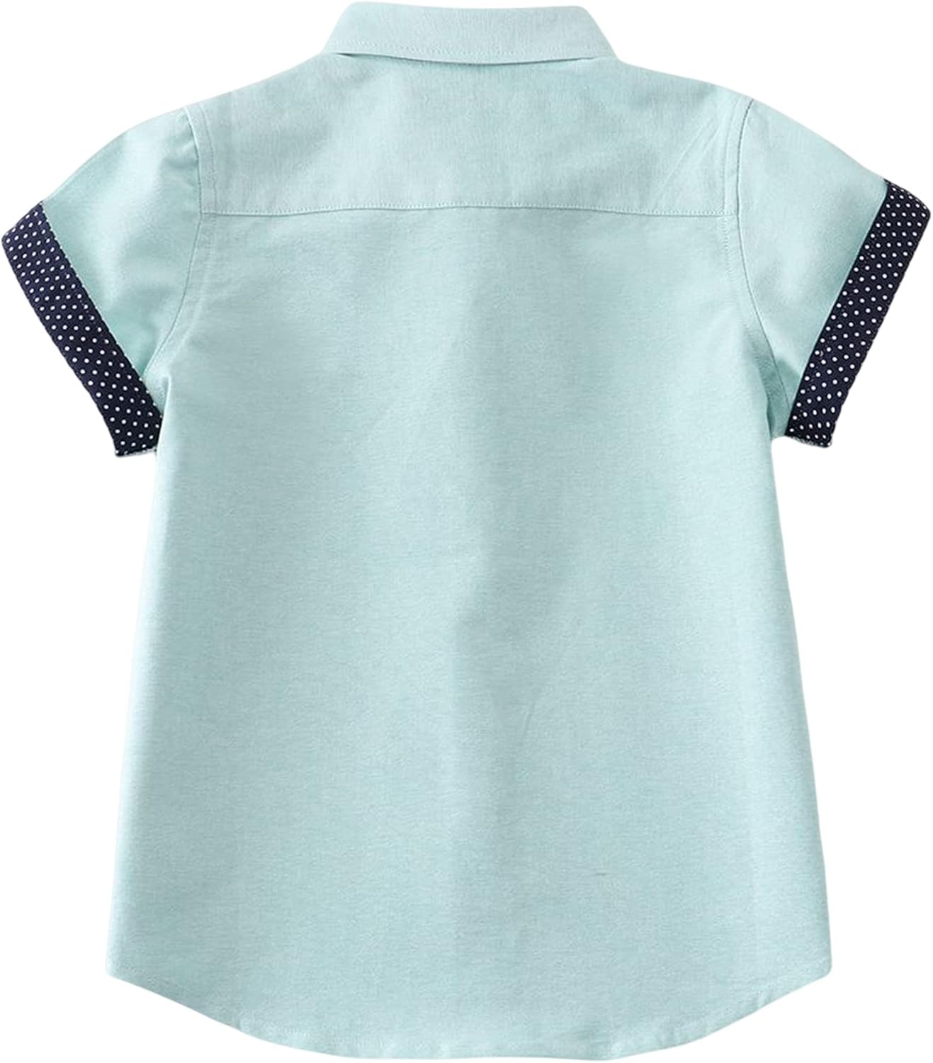 Vista 2 de Boys' Button Down Short Sleeve Shirts Toddler Solid Oxford Shirt with Pocket School Uniform Dress Shirt