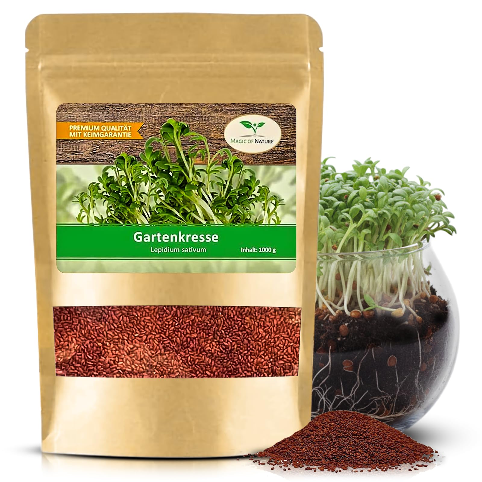 1kg Semi di Crescione – Sana Alimentazione Vegana – Sementi di Crescione Inglese Formato Scorta Freschi & Alta Germinazione – Lepidium sativum