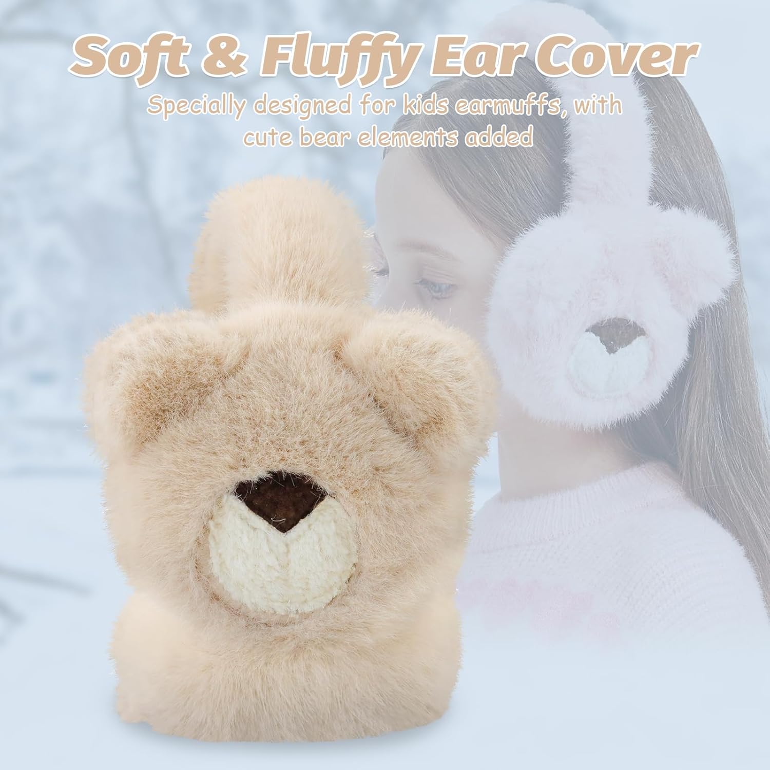 Kids Winter Ear Muffs Fuzzy Foldable Earmuffs Girls Soft Fluffy Ear Warmer Boys Toddler Cute Ear Cover for Cold - Image 2