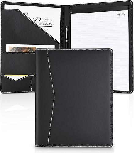 Miniatura 8 de Pacific Mailer Padfolio - Carpeta de cuero para entrevistas, organizador de documentos legales para entrevistas, tarjetero incluido con bloc de