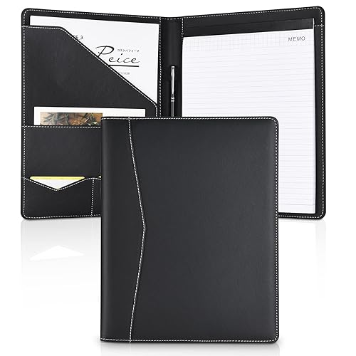 Pacific Mailer Padfolio Portfolio Leather Binder, Interview Legal Document Organizer,