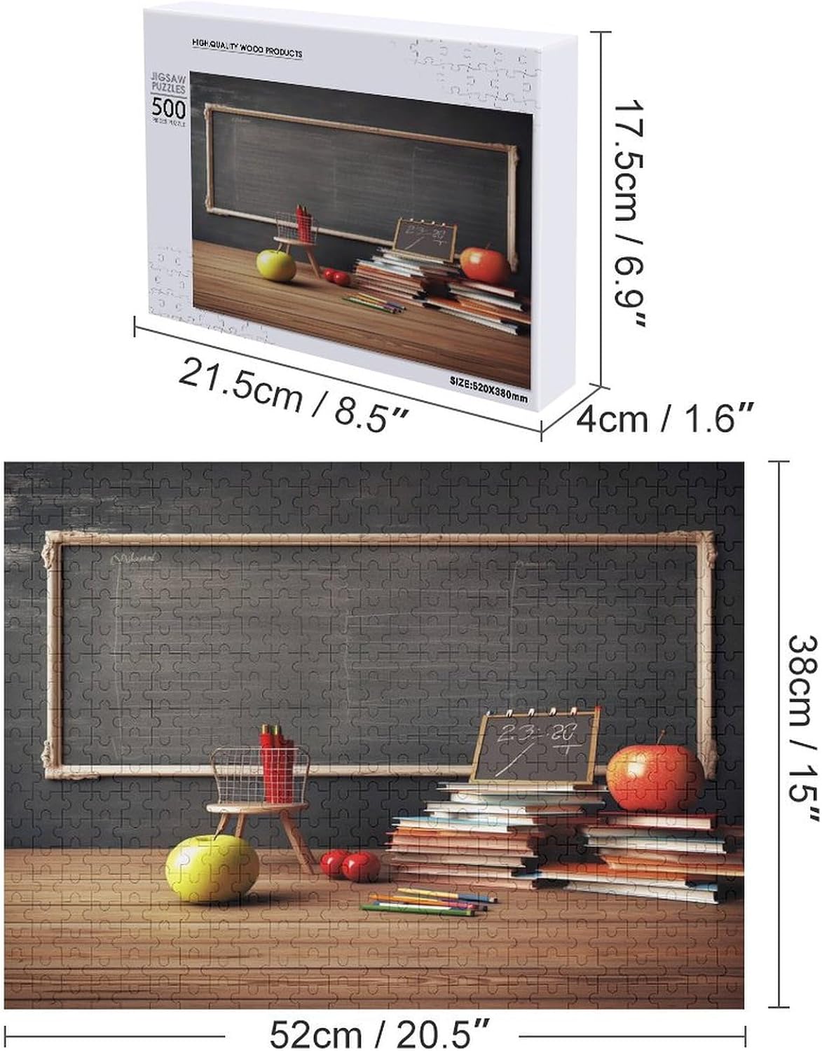 Wooden Puzzle for Adults, Suitable for Home Use, Teacher Classroom Chalkboard Printed, Perfect Match