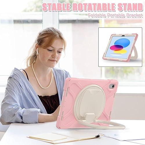 Vista 55 de Funda para iPad (A16) de 11 pulgadas 2025, Aslo para iPad 10 de 10.9 pulgadas 2022, funda resistente a prueba de golpes, soporte giratorio, soporte