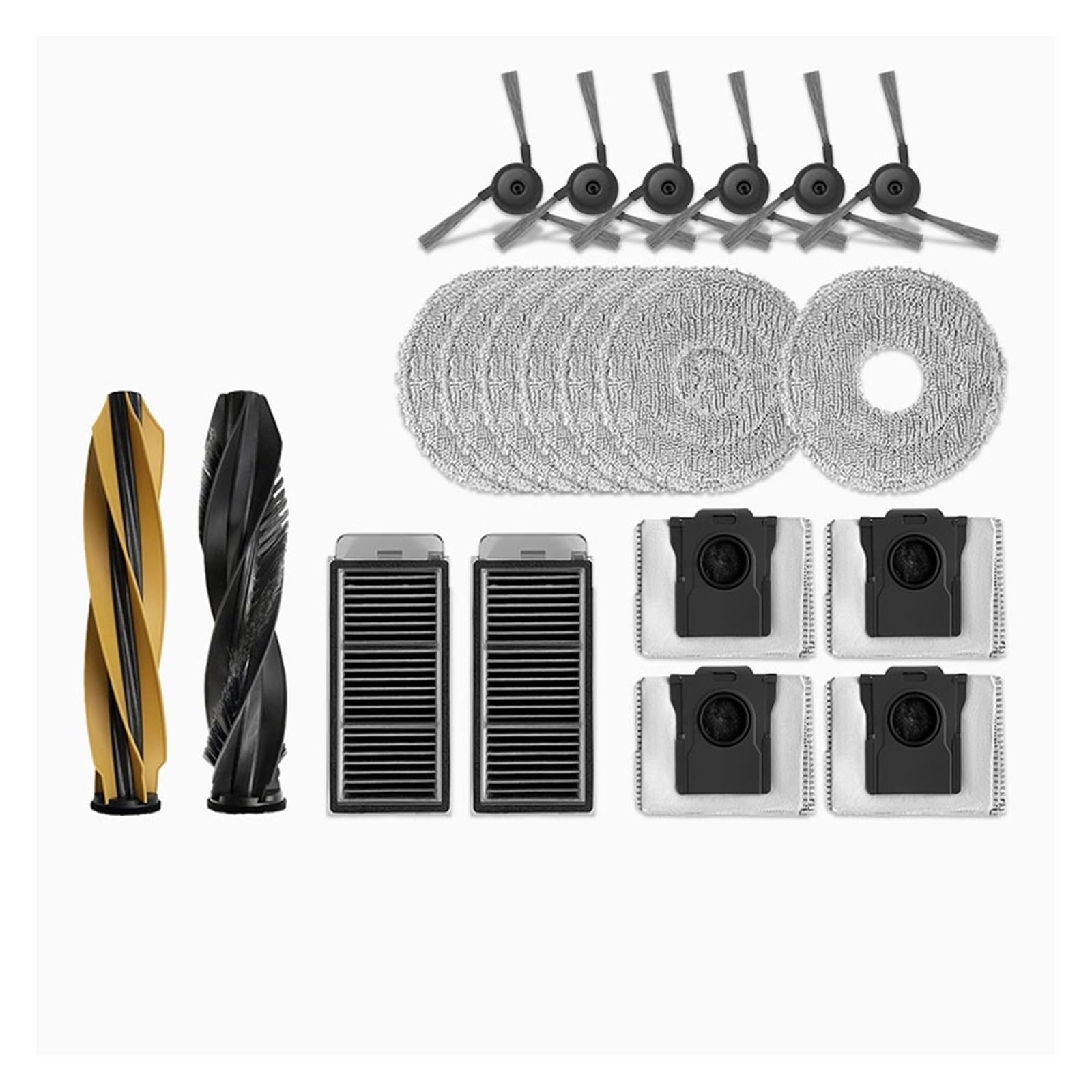 Kompatybilny z odkurzaczem Dreame X50 Ultra / S40 Enhanced Edition Części Główny wałek Szczotka boczna Filtr Hepa Mop Tkanina Worek na kurz Akcesoria(12 HEPA filters)