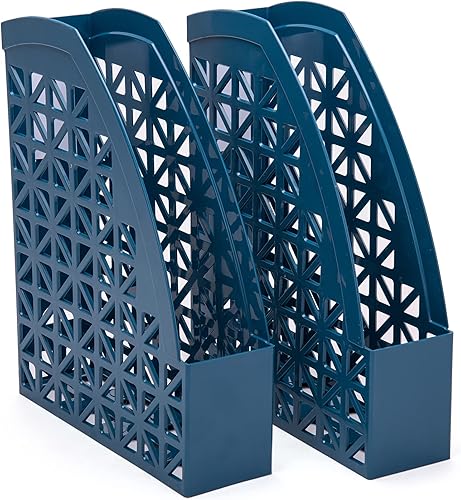 Miniatura 6 de Mintra Office Organizador de escritorio de plástico, 2 unidades, archivador de revistas (verde azulado)