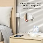 40W USB C Chargeur mural plat USB Bouchon mural pliable, bloc de recharge de voyage portable multi-ports, 4-Port QC+PD3.0 Ultra Chargeur rapide Slim pour iPhone 15/14/13, Galaxy S23, Téléphones Android, tablettes