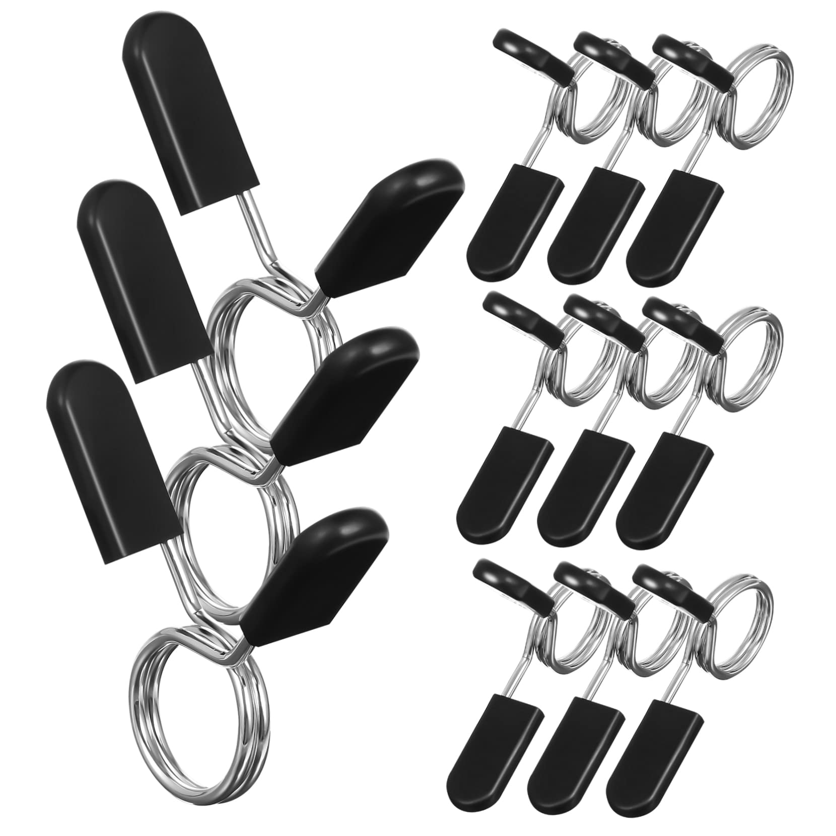 Balacoo Secure Gym Equipment Spring Collars 12 Pcs Barbell Clip Collars for Weightlifting