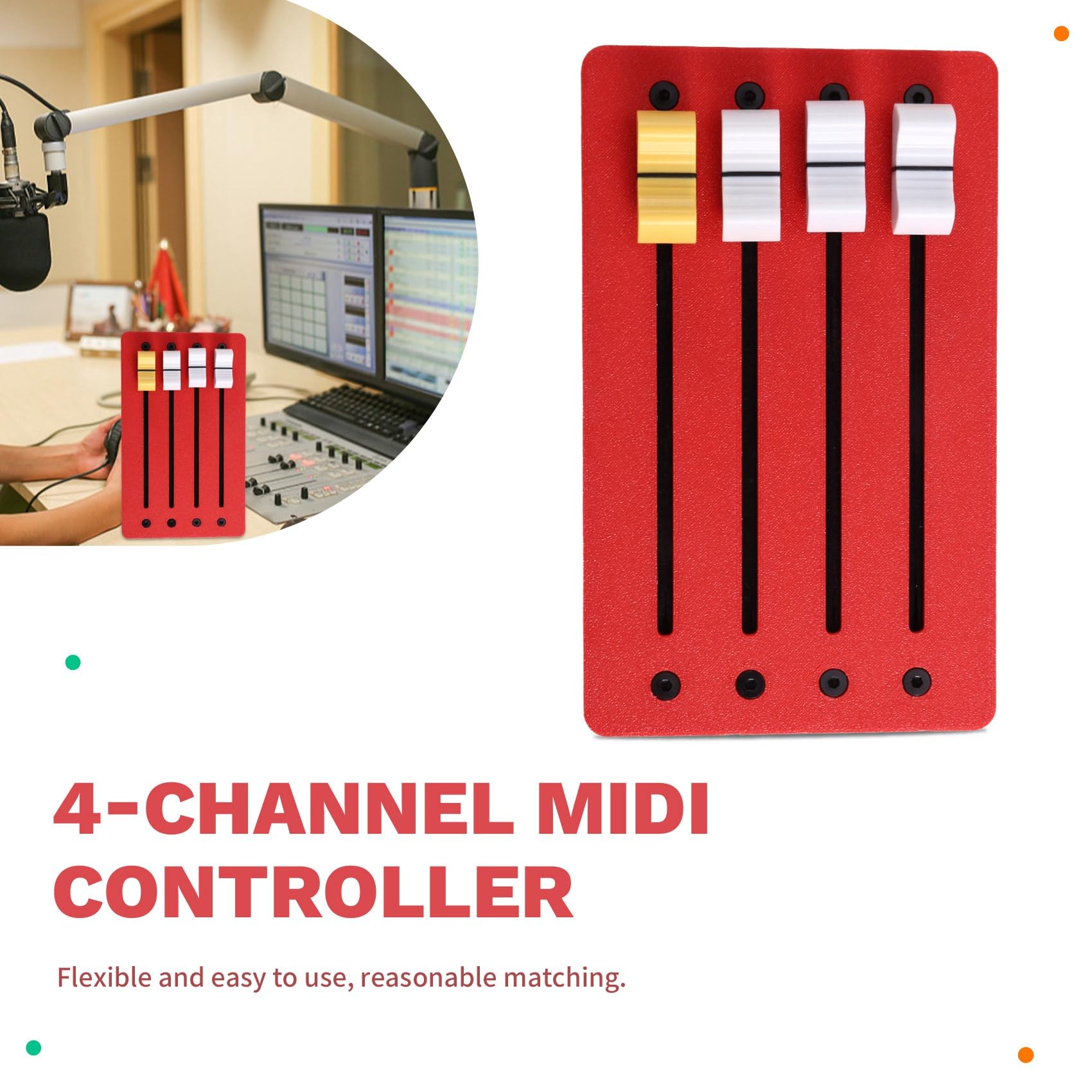 4-Kanal-MIDI-Controller CC-Controller Fader