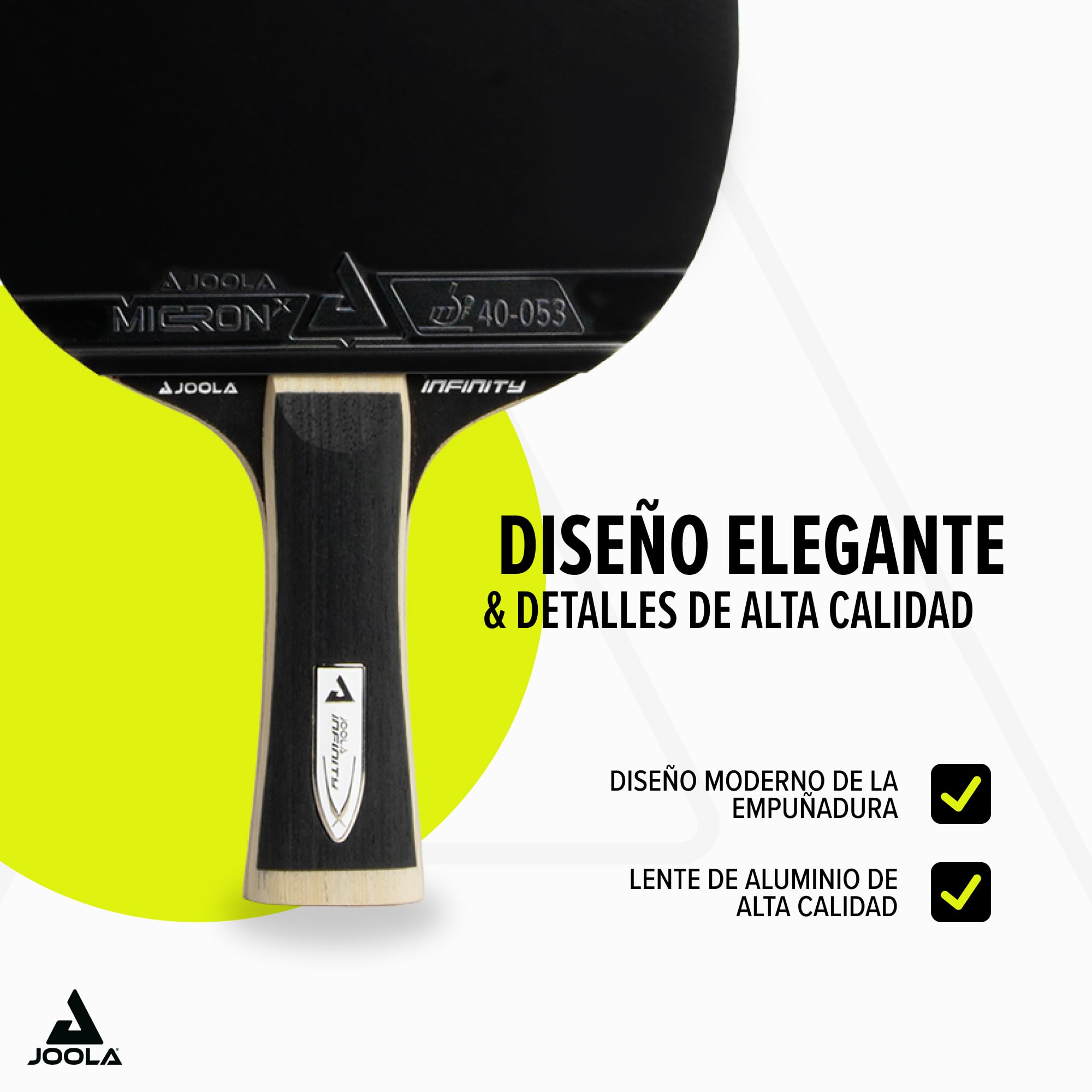 JOOLA Raqueta de tenis de mesa White Infinity Z – Raqueta profesional con revestimientos Micron X y caja magnética
