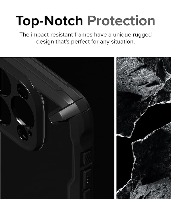 Ringke Fusion-X [Anti-Scratch Dual Coating] Compatible with iPhone 15 Pro Max Case, Augmented Bumper Heavy Duty Rugged Shockproof Protective Phone Cover with Camera Protection - Black by Ringke - Image 3