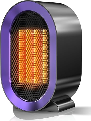Calentador de espacio, cerámico PTC portátil, para interiores, de escritorio, silencioso, ahorra energía, para baño, protección por vuelco y