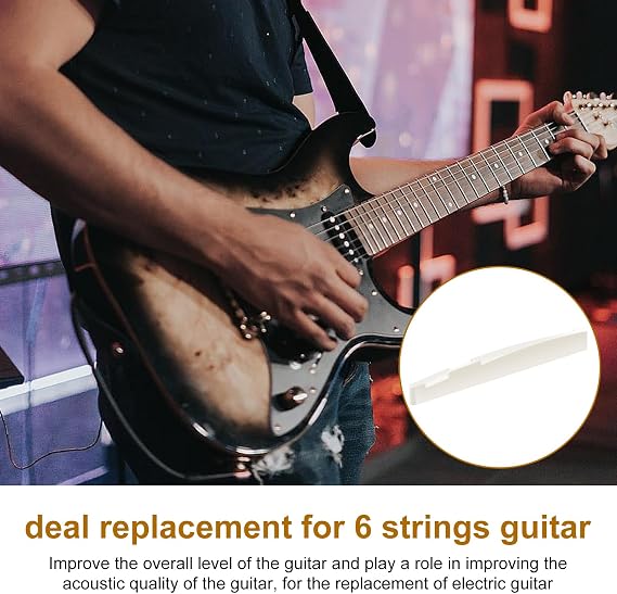 LICQIC Guitar String End Bone Nut Bridge Saddle Replacements, 1 Pcs Saddle