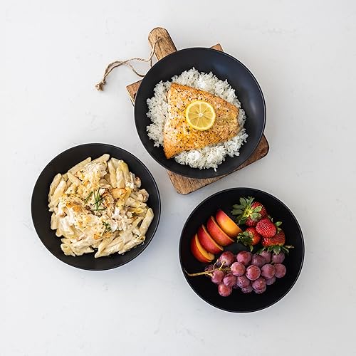 Miniatura 14 de Grow Forward Tazones de paja de trigo prémium para pasta, 30 onzas, irrompibles, anchos y poco profundos, juego de 6 cuencos de plástico