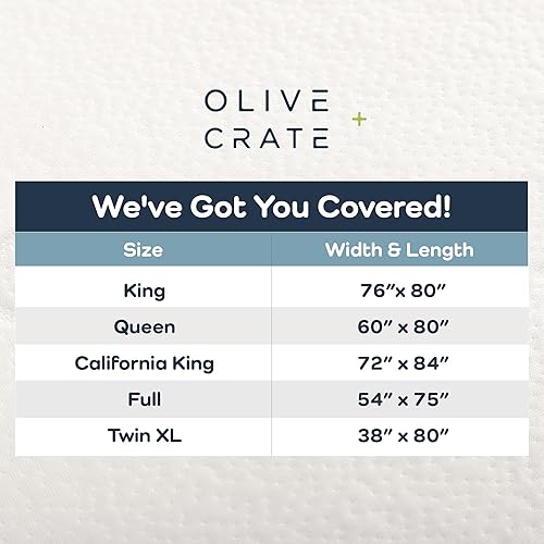 Miniatura 5 de Olive + Crate Protector de colchón de bambú 100% viscosa, funda de colchón de bambú de enfriamiento ecológica, protección hipoalergénica