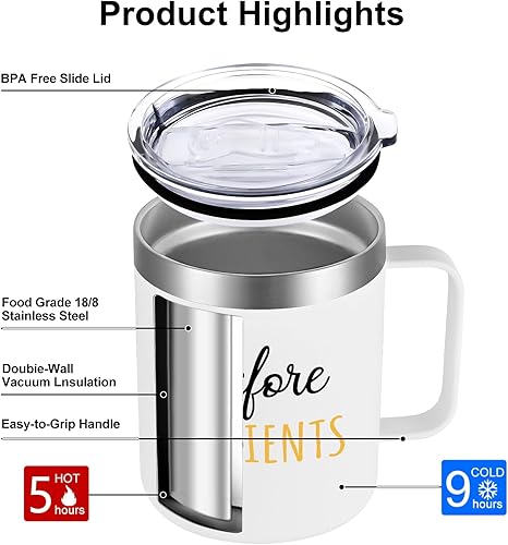 Miniatura 4 de Gtmileo Regalos para enfermeras para mujeres, juego de tazas de café de acero inoxidable de 12 onzas para antes de pacientes después de pacientes,