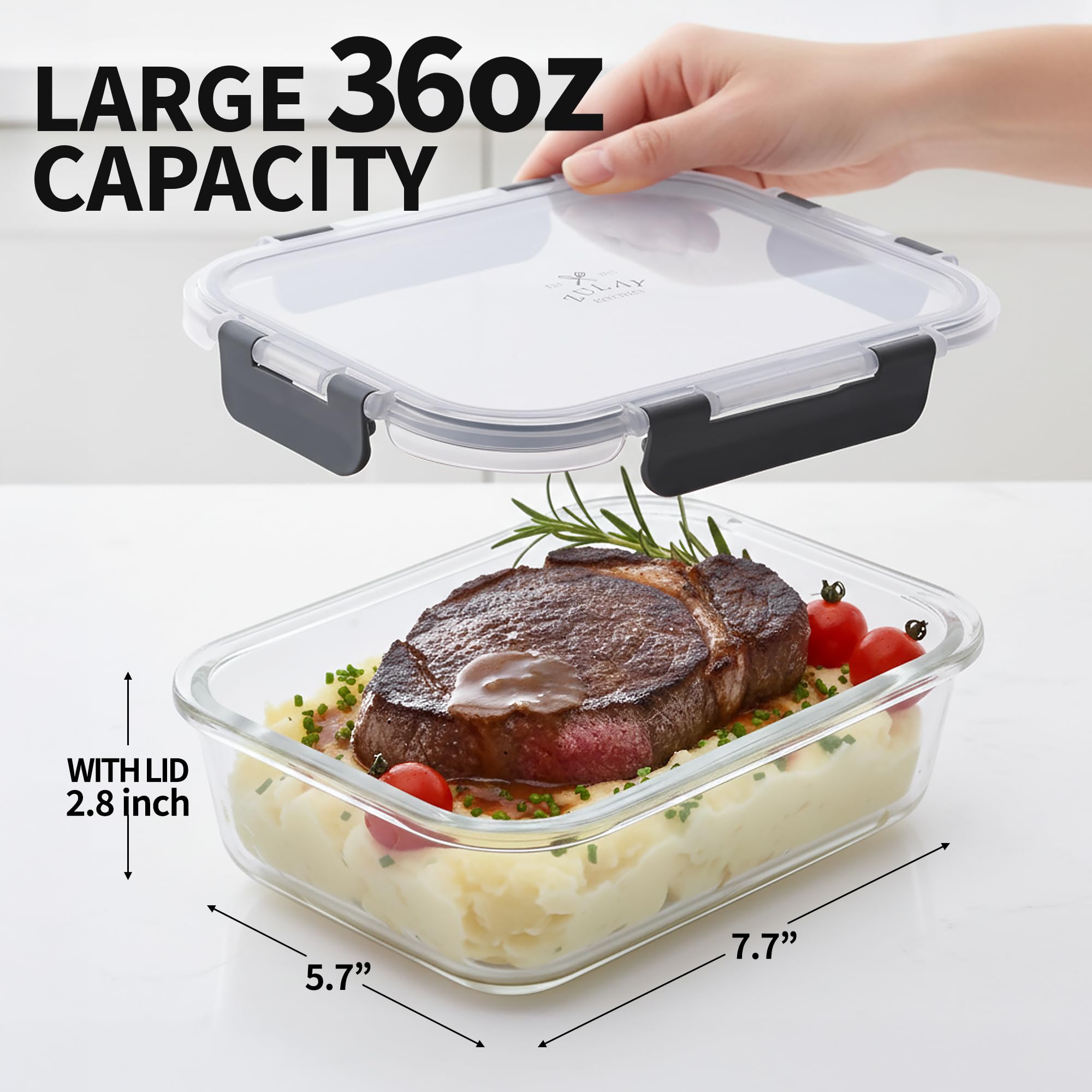 4 Contenitori In Vetro Per Meal Prep Con Coperchio, Adatti A Microonde E Frigorifero, Riutilizzabili