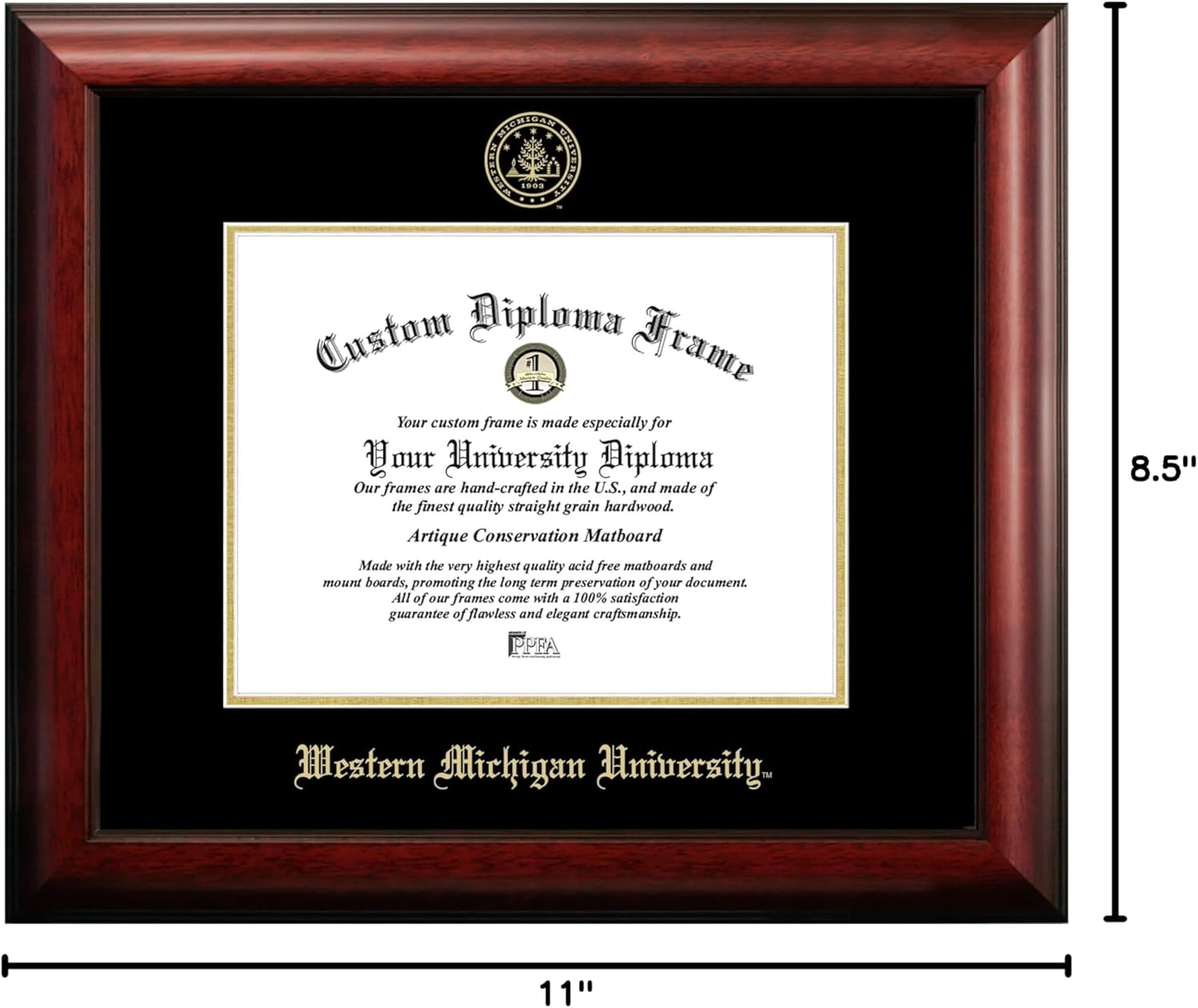 Campus Images Western Michigan UniversityGold Embossed Diploma Frame