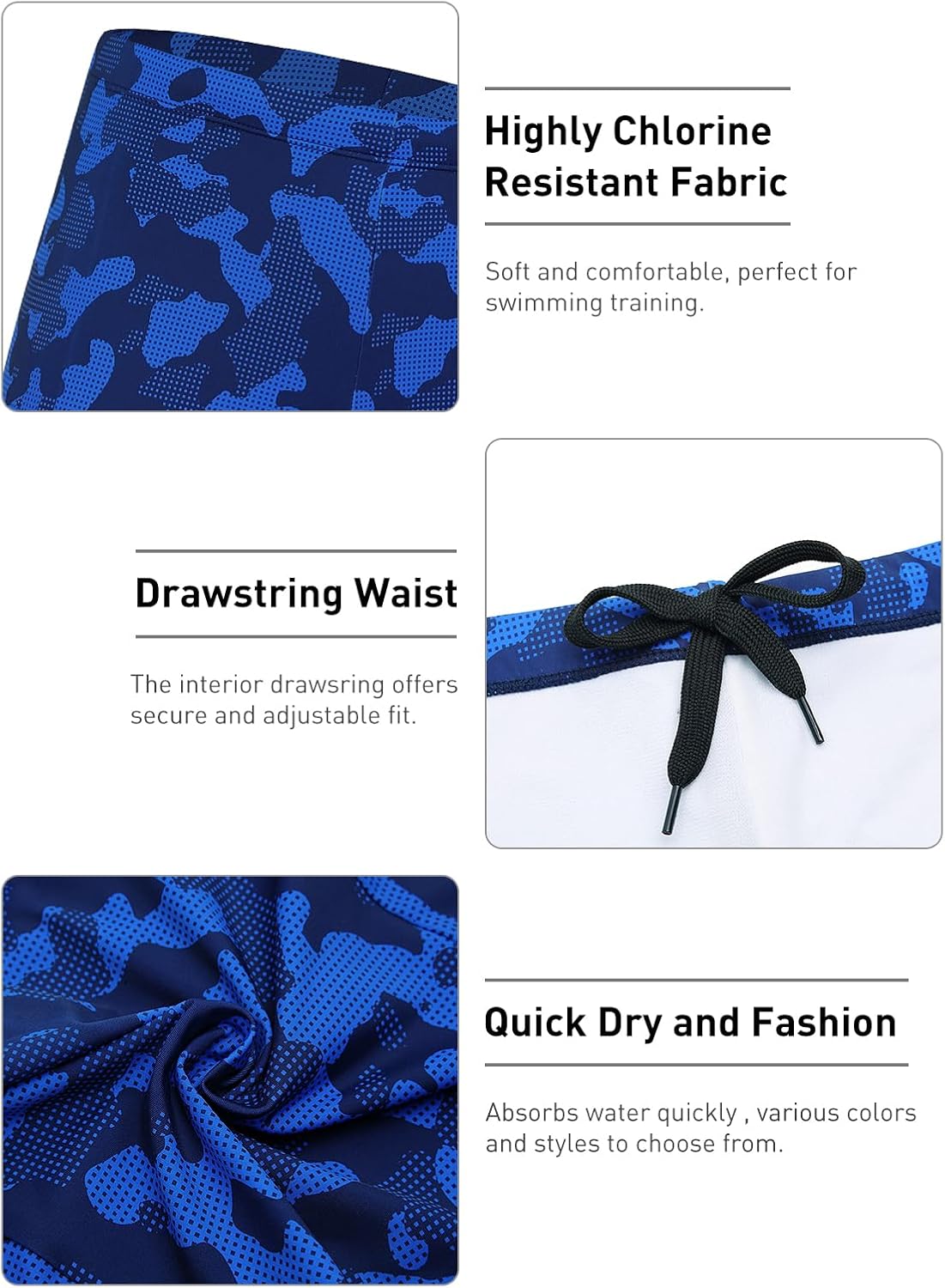 Mens-Swim-Jammers Athletic-Swimwear Quick-Dry-Shorts Durable-Team-Swimsuits - Drawstring Competition Swimming UPF50+ - Image 5