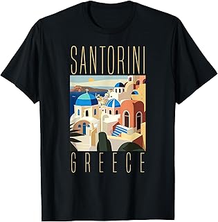 Santorini Blue Dome Ship, Santorini Gifts, Santorini Greece T-Shirt