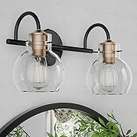 Vista 15 de Accesorios de iluminación para tocador de baño, apliques de pared montados para baño, luces de tocador sobre espejo con pantalla de vidrio globular