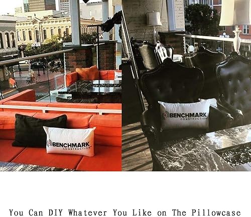 Miniatura 2 de Paquete de 8 fundas de almohada decorativas 100% de algodón, cómodas y sólidas, para Navidad, Halloween, sofá (paquete de 4, color blanco y 4