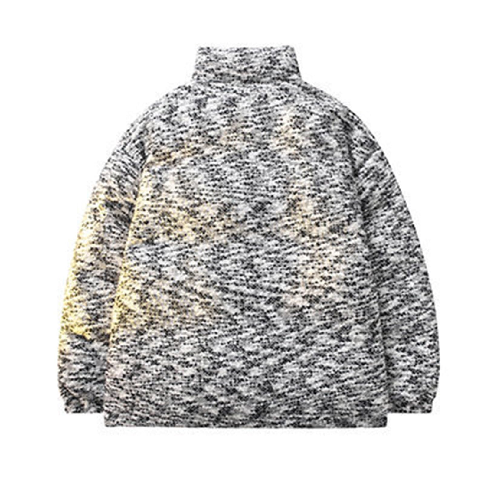 Generisch Piumino da uomo, unisex, vestibilità larga, colletto alto, colore ghiaccio, per inverno, caldo, per attività all'aperto, morbido, durevole, cappotto invernale