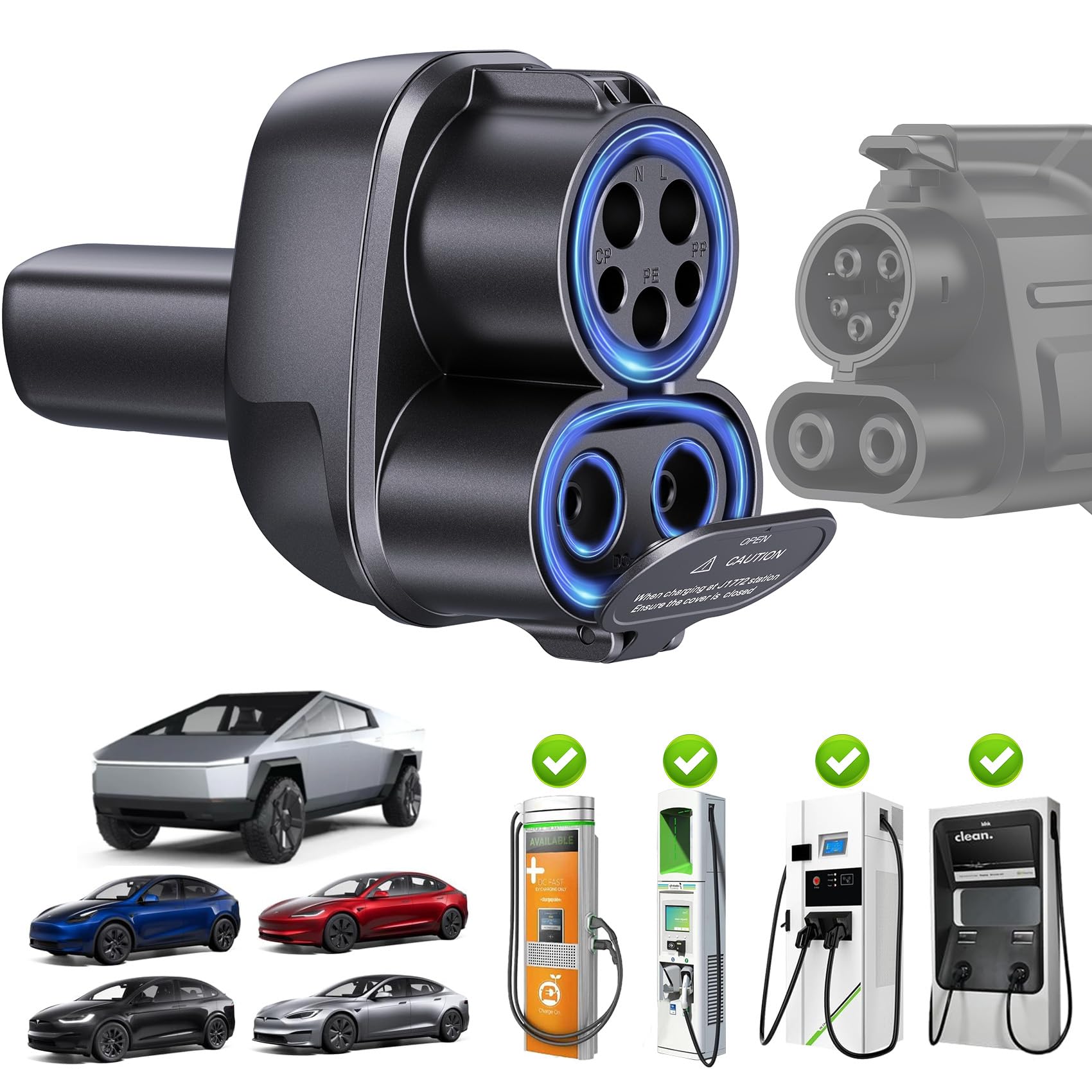 Amazon.com: JEEKVISEN 4-in-1 CCS & J1772 to Tesla Adapter, for