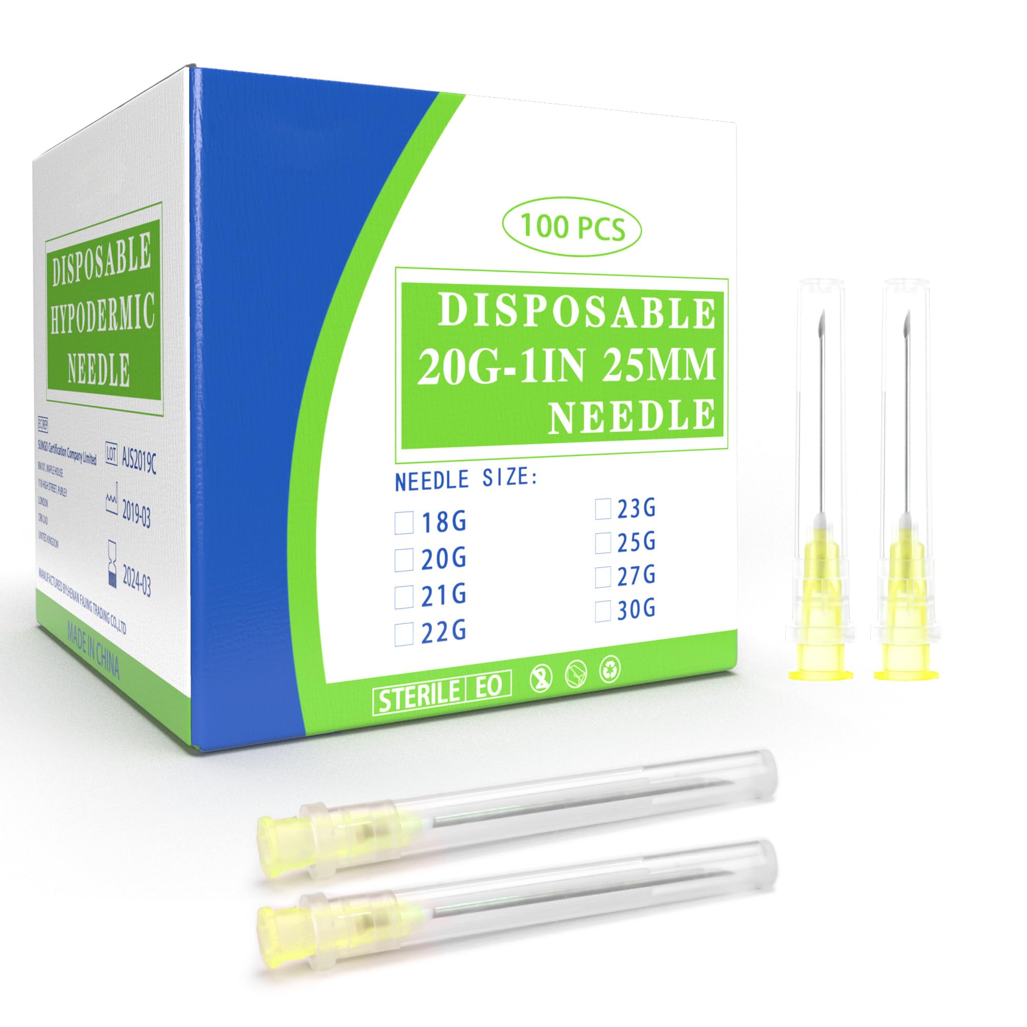 Disposable Needles - 100 Pack Luer Lock -18