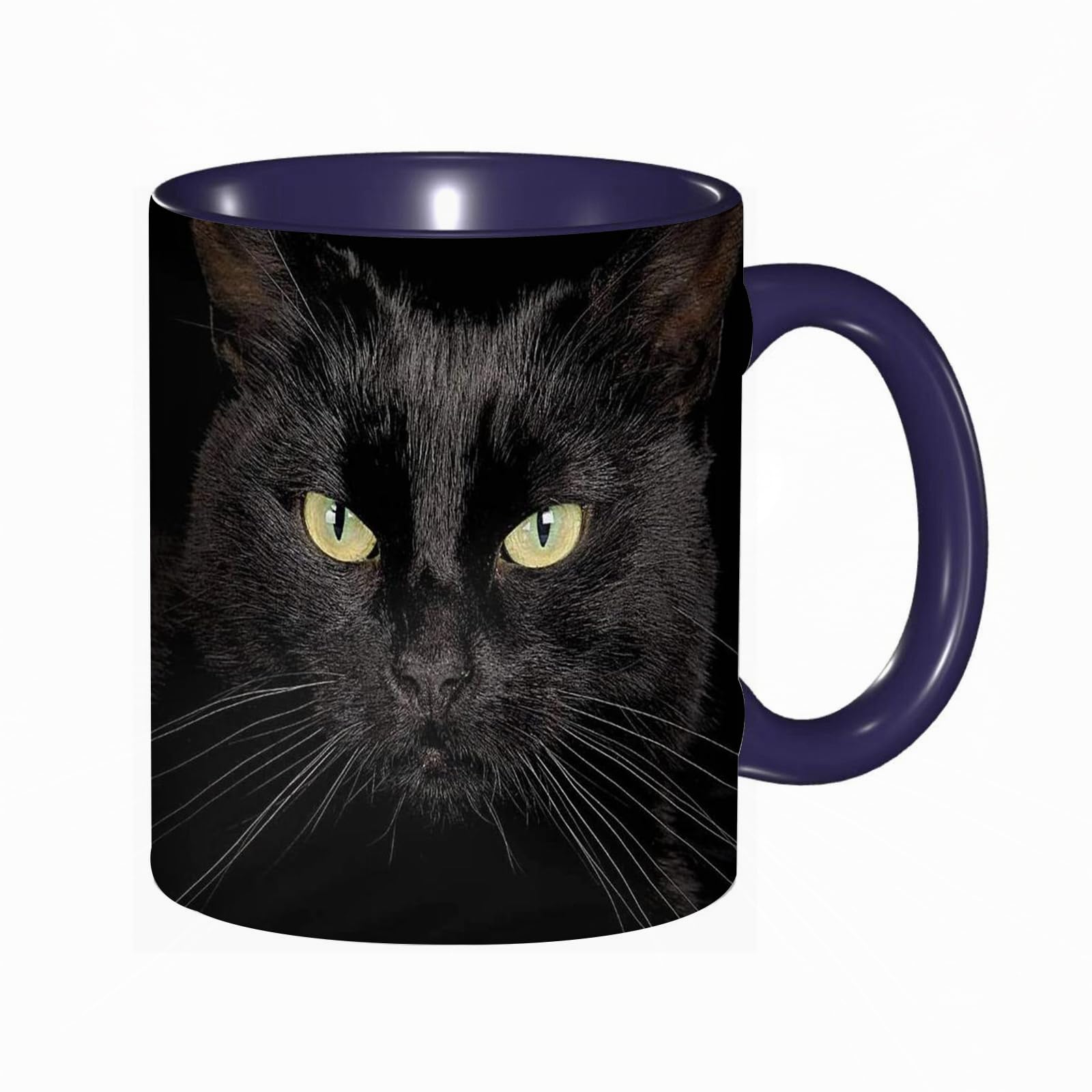 Coffee Mug Funny Mug,Black Cat ed Print,Coloured Mug Cup Gift Birthday Work Office Christmas Tea Coffee