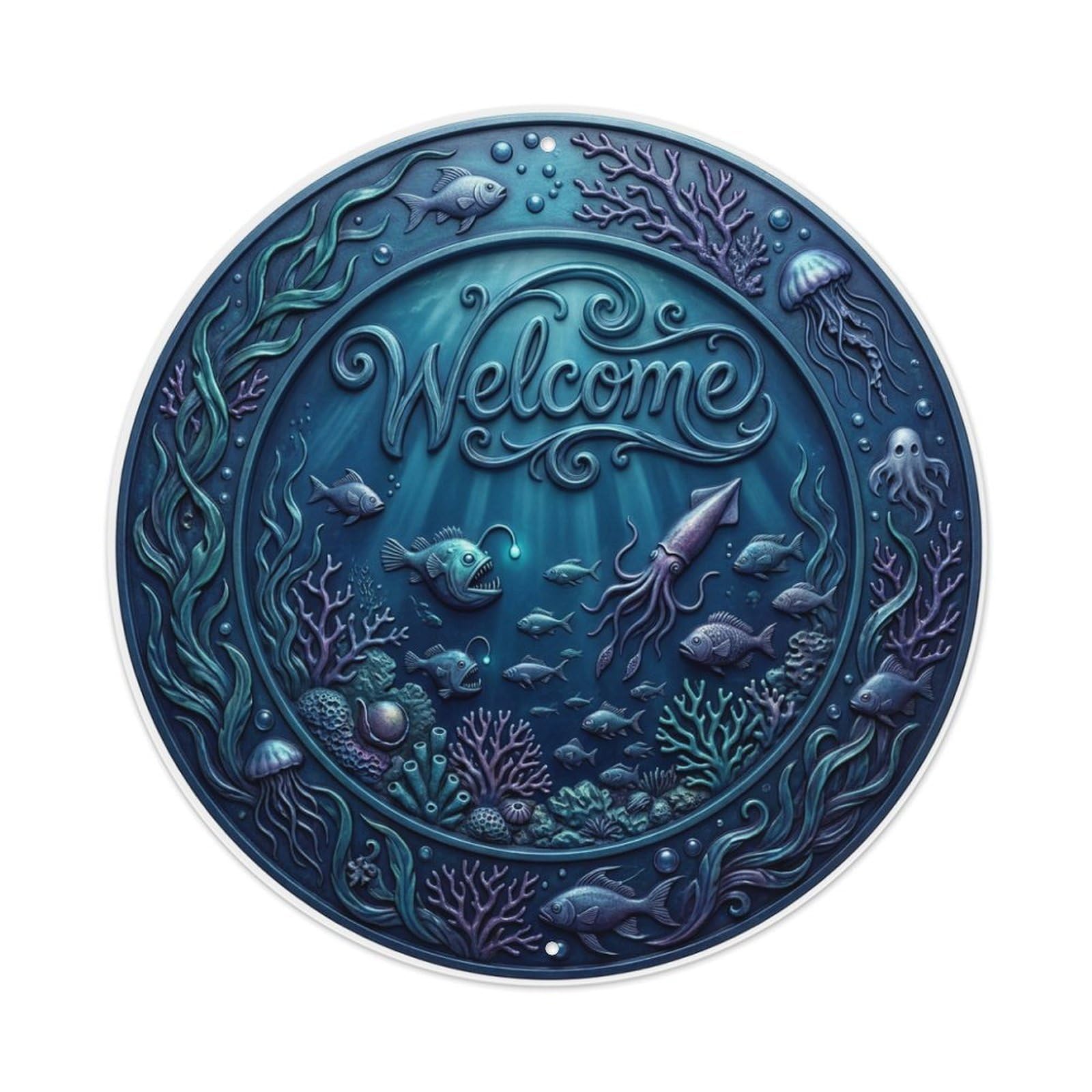 Tgrcjimh Style Metal Tin Sign Ocean Depths Welcome Deep Sea