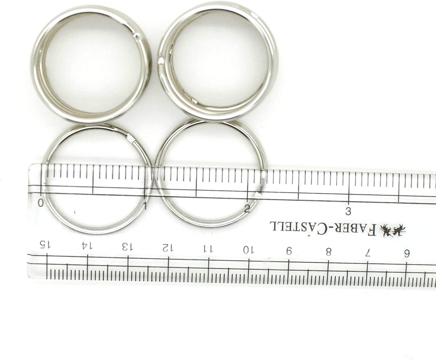 1000pcs - 1-1/8" (28mm) Nickel Plated Steel Key Rings Split Rings Heavy Duty